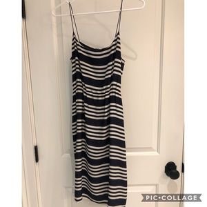 J. Crew navy and white stripped dress